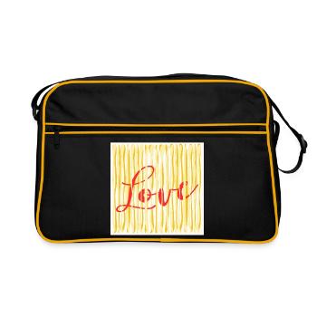 ICH LIEBE DAS KOCHEN VON PASTA-SPAGHETTI - Retro Tasche - Schwarz/Gold - Vorne