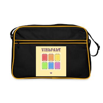 VIELFALT INKLUSION PRIDE KOFFER - Retro Tasche - Schwarz/Gold - Vorne