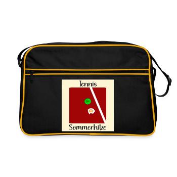 SOMMER TENNIS SPIEGELEIER - Retro Tasche - Schwarz/Gold - Vorne