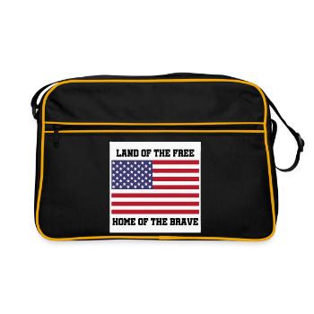 Patriotic American Flag with Bold Text - Retro Bag - black/gold - Front