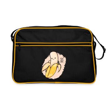 Just a cute Banana - Retro Tasche - Schwarz/Gold - Vorne