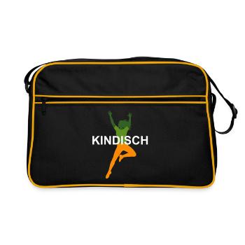 Kindisch Frau Motiv Design - Retro Tasche - Schwarz/Gold - Vorne
