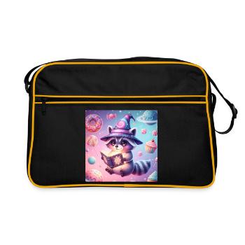 Raton laveur mystique fantaisiste au pays des bonbons - Sac Retro - noir/or - Devant