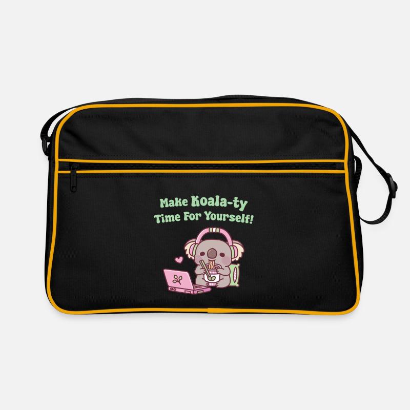 Cute Koala Eating Noodles Make Koala-ty Time Retro Bag