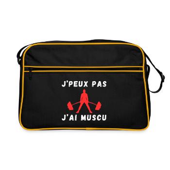 Humour musculation et fierté - Sac Retro - noir/or - Devant