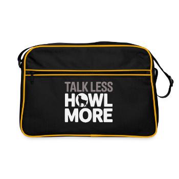 Husky Heulen Zitat Hundeliebhaber - Retro Tasche - Schwarz/Gold - Vorne