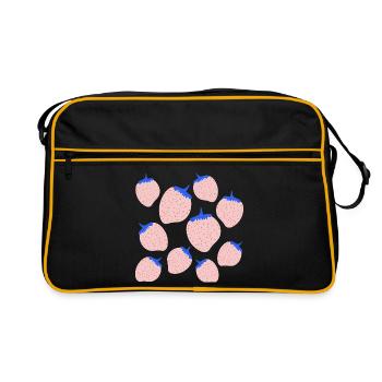 STRAWBERRIES BERRIES - Retro Bag - black/gold - Front