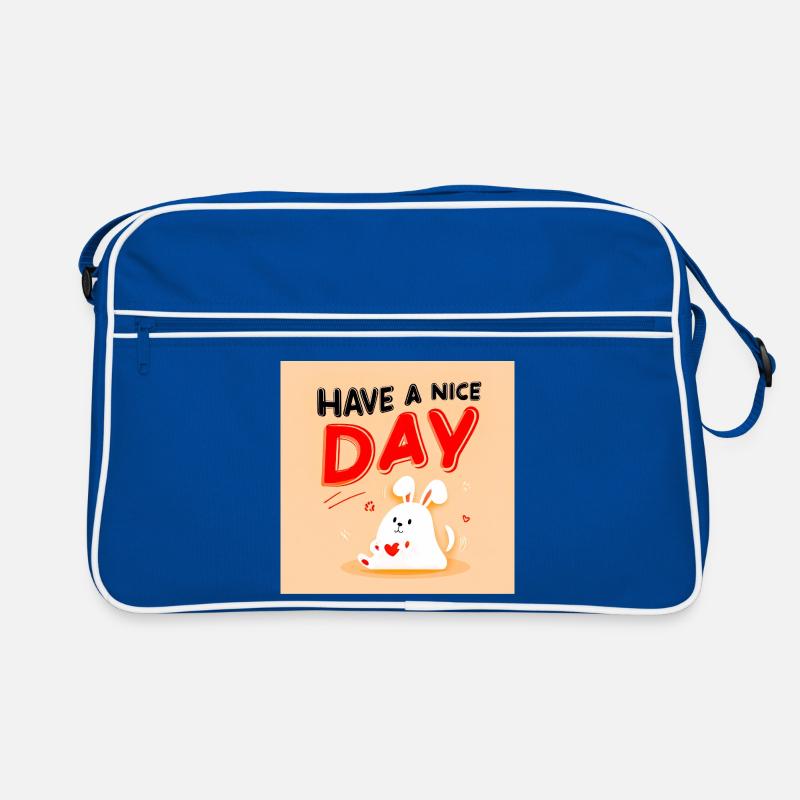 Design mignon de lapin avec message positif Sac Retro