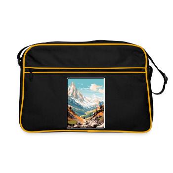 Alpes françaises France Affiche de voyage vintage Paysage urbain - Sac Retro - noir/or - Devant