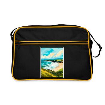 Dingle-Halbinsel Irland Reiseplakat Stadtbild - Retro Tasche - Schwarz/Gold - Vorne