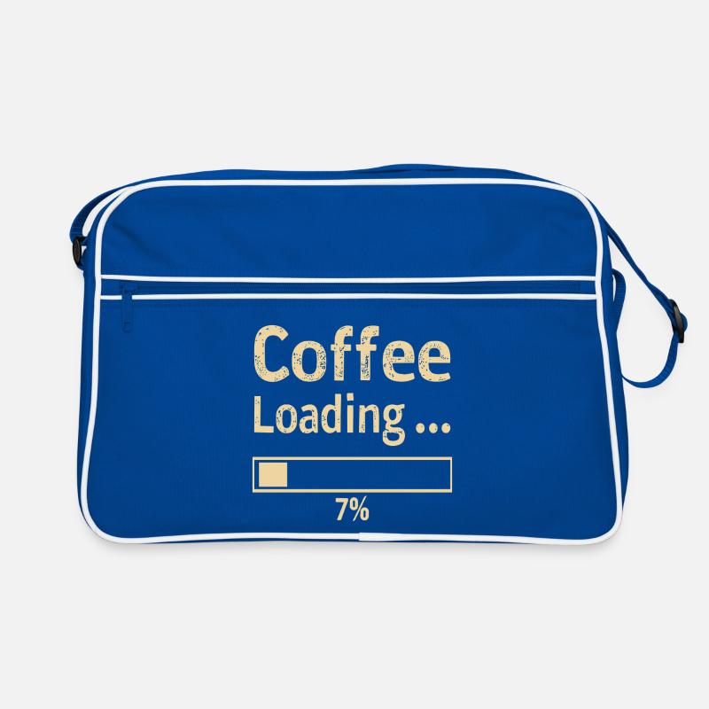 Coffee Loading Spruch Zitat Retro Tasche