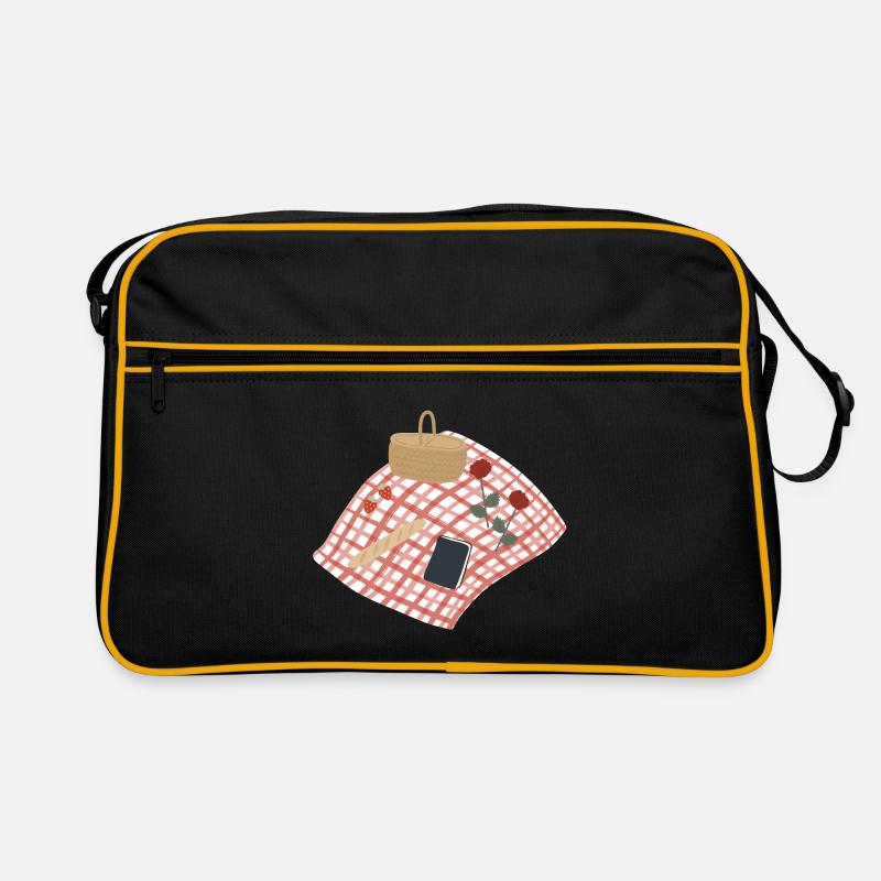 Rustic Picnic Scene Illustration Retro Bag