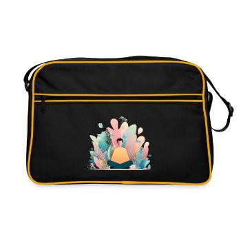Self Care Club – Calm in chaos - Retro Bag - black/gold - Front