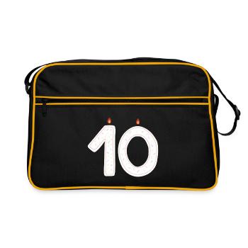 Feierlicher 10. Geburtstag Streusel Design - Retro Tasche - Schwarz/Gold - Vorne
