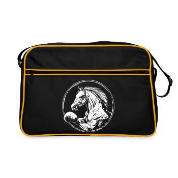 Cheval Boxer Boxe MMA - Sac Retro - noir/or - Devant
