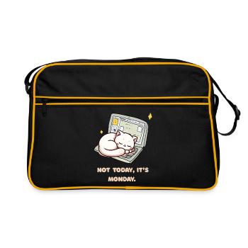 Not today, it's Monday design for Monday grouches - Retro Bag - black/gold - Front