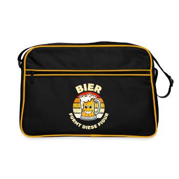 La bière constitue ce chiffre pour les buveurs de bière - Sac Retro - noir/or - Devant