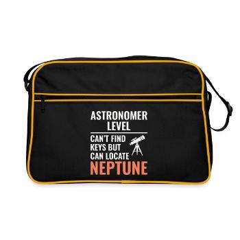 Astronomie-Planeten-Liebhaber-Design - Retro Tasche - Schwarz/Gold - Vorne