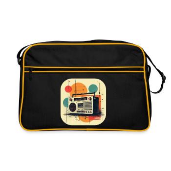 Retro Ghetto Blaster T Shirt - Retro Bag - black/gold - Front
