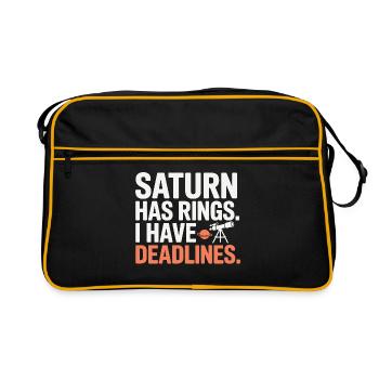 Astronomy Humor Work Struggles  - Retro Bag - black/gold - Front