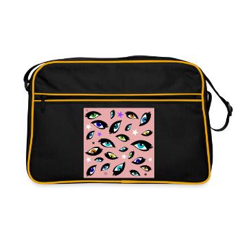 colorful eyes - Retro Bag - black/gold - Front