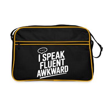 I Speak Fluent Awkward - Retro Bag - black/gold - Front