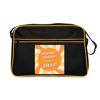 Fille préférée - Cibles dans l’illustration du soleil - Sac Retro - noir/or - Devant