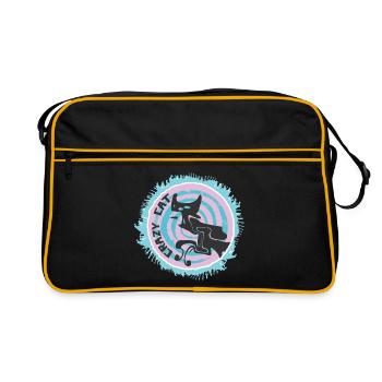 Abstract cat with quote - Retro Bag - black/gold - Front