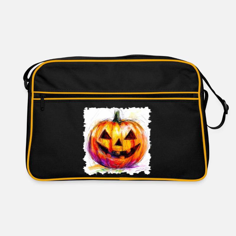 Bunter Kürbis Jack-O-Lantern Retro Tasche