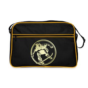 Skateboarding Silhouette Skateboard - Sac Retro - noir/or - Devant