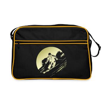 Ski Fahren Skiing Silhouette - Retro Bag - black/gold - Front
