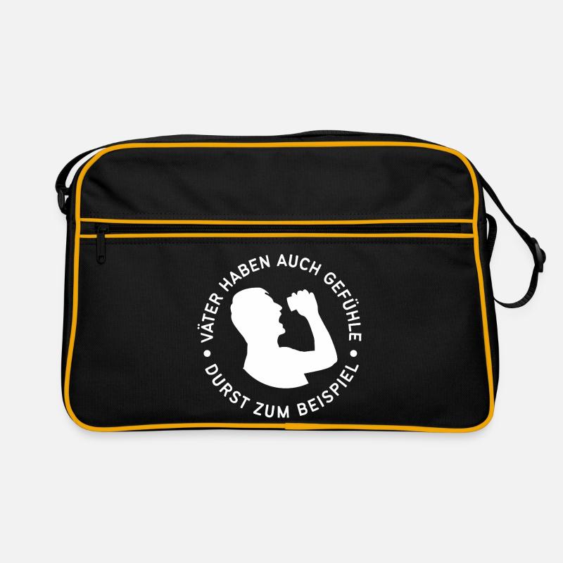 Vater Durst Spruch Kreis - Retro Tasche - Schwarz/Gold