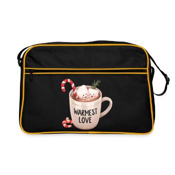 Chocolat chaud – Warmest Love Xmas Design - Sac Retro - noir/or - Devant