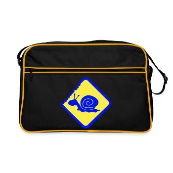 Escargot Avertissement Attention Signe de danger - Sac Retro - noir/or - Devant