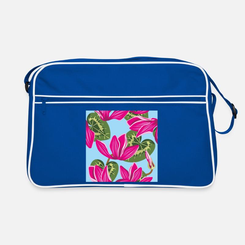 Bright pattern with cyclamen flowers Retro Bag