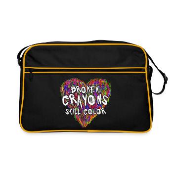 Les crayons cassés colorent encore la sensibilisation à la santé mentale - Sac Retro - noir/or - Devant