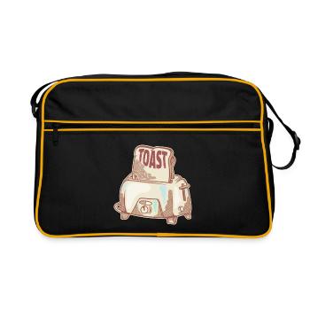 Vintage Toaster Motif Breakfast - Retro Bag - black/gold - Front