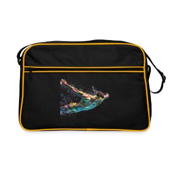 Paint Swirl Float Splash - Retro Bag - black/gold - Front