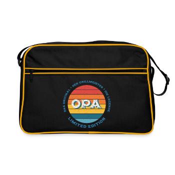 Cadeau OPA Coucher de soleil rétro - Sac Retro - noir/or - Devant