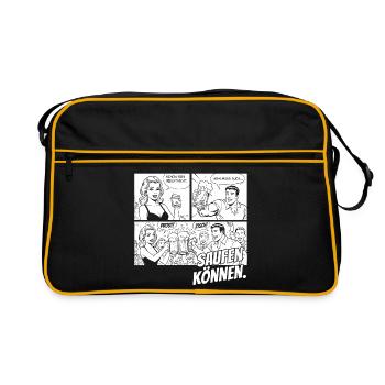 Schön sein reicht nicht Comic Retro - Retro Tasche - Schwarz/Gold - Vorne