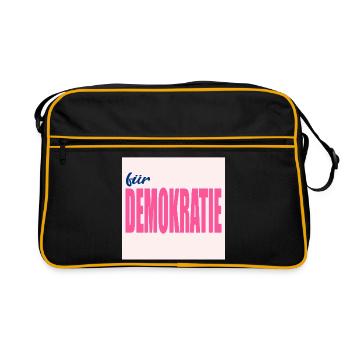 VALUES FOR DEMOCRACY - Retro Bag - black/gold - Front
