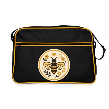 Sauvez les abeilles - Motif d’abeille de la nature - Sac Retro - noir/or - Devant