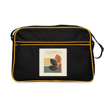 Autumn Leaf Block Collage - Retro Bag - black/gold - Front