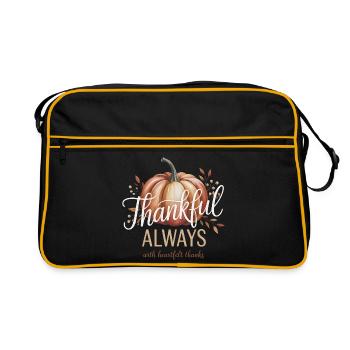 Autumn Pumpkin Grateful Always Design - Retro Bag - black/gold - Front