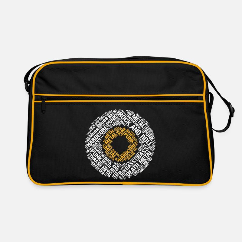 Disque vinyle typographique avec des styles de musique hardcore Sac Retro