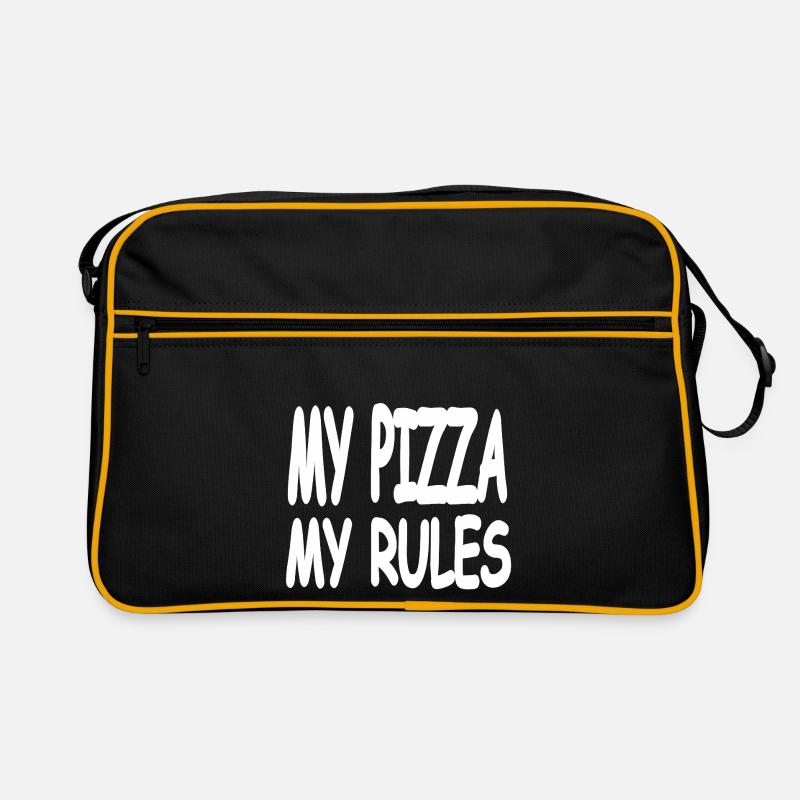 Pizza - Retro Tasche - Schwarz/Gold