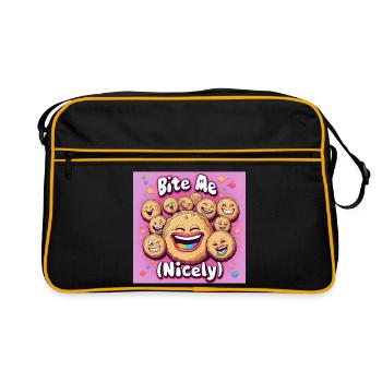 Me Nicely Cookies Laugh Design - Sac Retro - noir/or - Devant