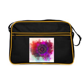 Coquelicot abstrait - Sac Retro - noir/or - Devant