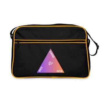 Triathlon Dreieck Gradient - Retro Tasche - Schwarz/Gold - Vorne