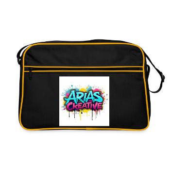 Aris Creative Graffiti-Logo - Retro Tasche - Schwarz/Gold - Vorne